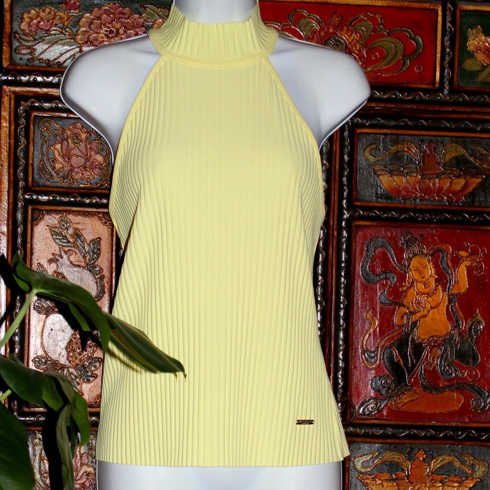 NEW* Marc NY Sleeveless Lemon Meringue Turtleneck Blouse